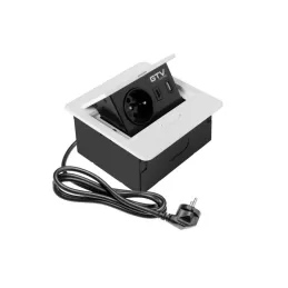 Prise électrique escamotable BOX MINI 1x230V + 2xUSB A+C / Blanc