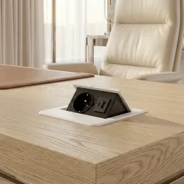 Prise électrique escamotable BOX MINI 1x230V + 2xUSB A+C / Blanc