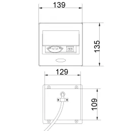 Prise électrique escamotable BOX MINI 1x230V + 2xUSB A+C / Aluminium