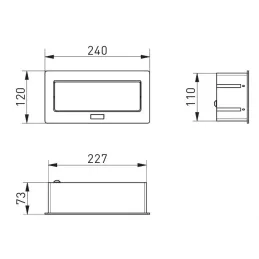 Prise électrique escamotable 2x230V + recharge USB A-C + RJ45 + HDMI / Blanche