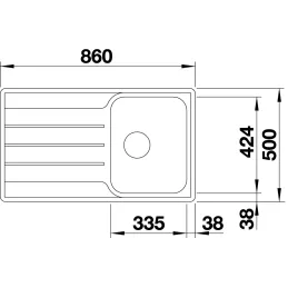 Évier en acier inoxydable Blanco LEMIS 45 S-IF