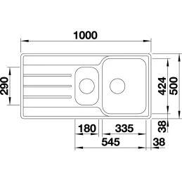 Évier en acier inoxydable Blanco LEMIS 6 S-IF