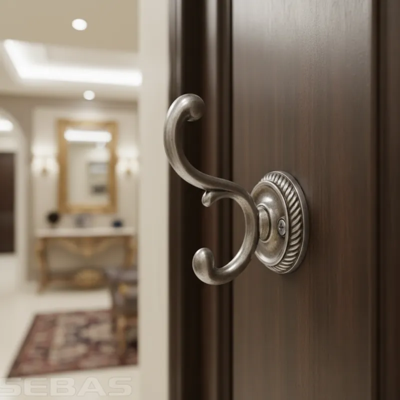 Porte-manteau rustique GALILEO / Argent vieilli