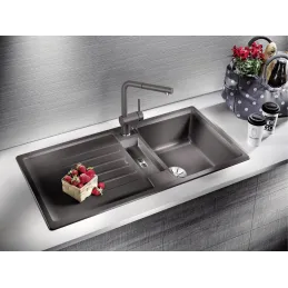 Robinet Blanco LINUS-S avec douchette – Silgranit / Tartufo