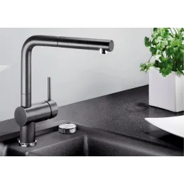 Mitigeur Blanco LINUS-S avec douchette – Silgranit / Noir
