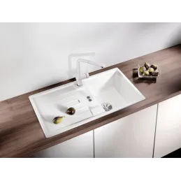 Batterie Blanco LINUS-S avec douchette – Silgranit / blanc mat