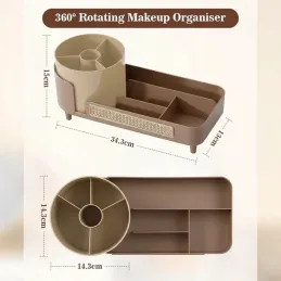Organiseur rotatif pour cosmétiques MAKEUP / Marron