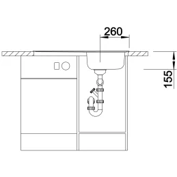 Évier en acier inoxydable Blanco LIVIT 45 S Salto