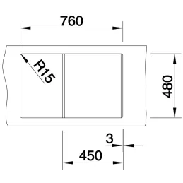 Évier en grès Blanco METRA 45 S / Blanc soft