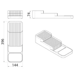 Porte-couteaux pour tiroir ou plan de travail ADRIA / Gris