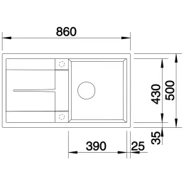 Évier en céramique Blanco METRA 5 S / Anthracite