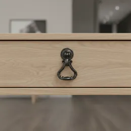 Bouton de meuble rustique CORTINA / Noir brillant