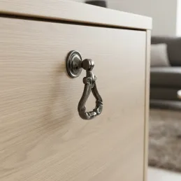 Bouton de meuble rustique CORTINA / Noir brillant