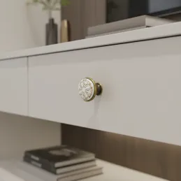 Bouton de meuble ORIENT / Porcelaine à motif – ornement doré