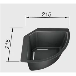 Bac d’égouttage d’angle en plastique / noir