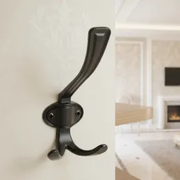 Porte-manteau rustique VATERLO XL / Noir mat