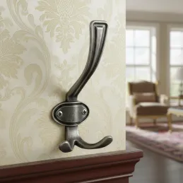 Patère rustique VATERLO XL / finition argent vieilli