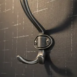 Patère rustique VATERLO XL / finition argent vieilli