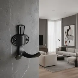 Porte-manteau rustique VATERLO / Noir mat