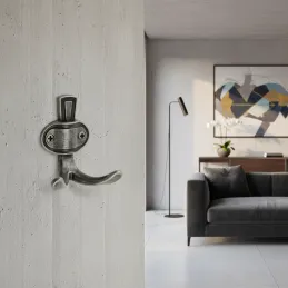 Porte-manteau rustique VATERLO / Vieil argent