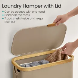 Panier à linge SOFT 60 L / Marron