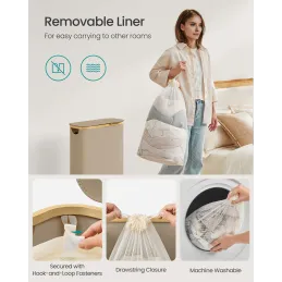 Panier à linge SOFT 60 L / Marron