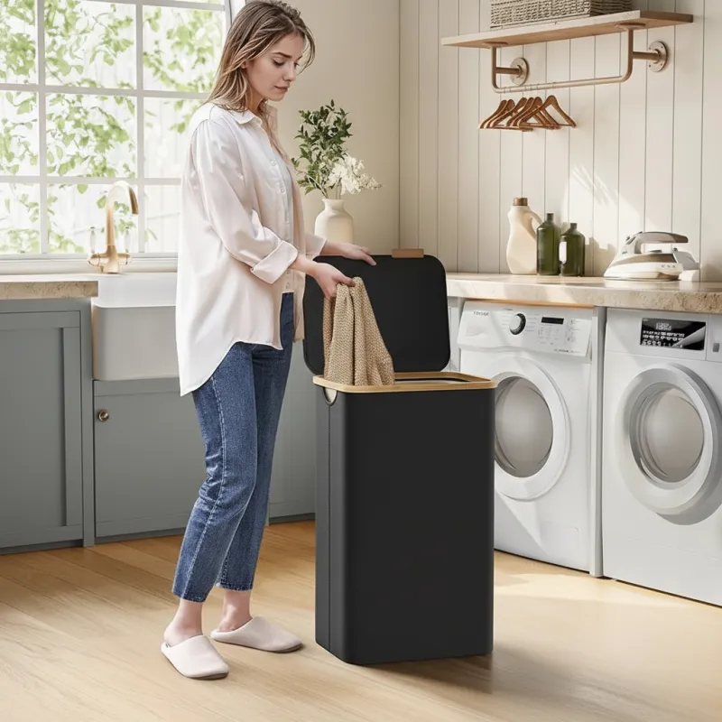 Panier à linge SOFT 90L / Noir