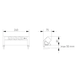 Prise encastrable de bureau DESK 3x230V + 2xUSB pour recharge / Blanc