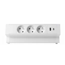 Prise encastrable de bureau DESK 3x230V + 2xUSB pour recharge / Blanc
