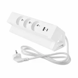 Prise encastrable de bureau DESK 3x230V + 2xUSB pour recharge / Blanc