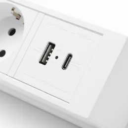 Prise encastrable de bureau DESK 3x230V + 2xUSB pour recharge / Blanc