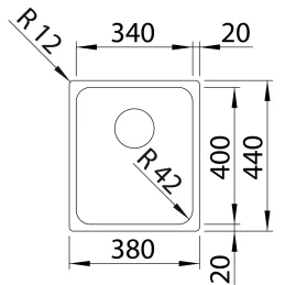Évier en acier inoxydable Blanco SOLIS 340-IF