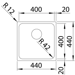 Évier en acier inoxydable Blanco SOLIS 400-IF