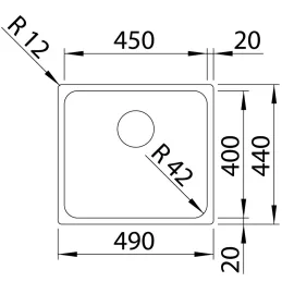 Évier en acier inoxydable Blanco SOLIS 450-IF