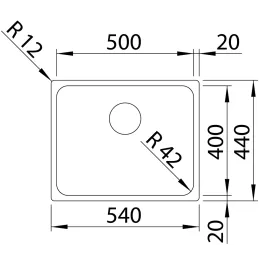 Évier en acier inoxydable Blanco SOLIS 500-IF