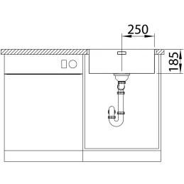 Évier en acier inoxydable Blanco SOLIS 400-IF/A / PushControl