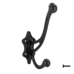 Patère rustique WOLFGANG / Noir mat