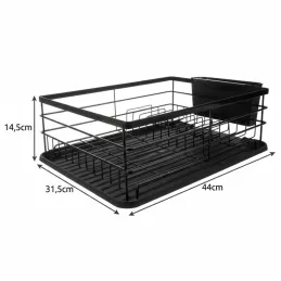 Égouttoir à vaisselle ANARO / Noir mat