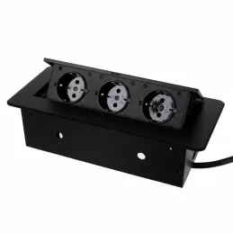 Prise électrique escamotable MODERO SCHUKO 3x230V / Noir mat
