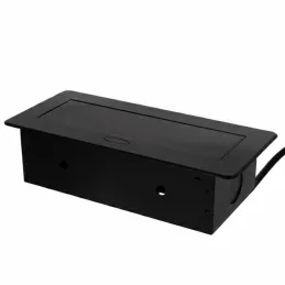 Prise électrique escamotable MODERO SCHUKO 2x230V + recharge USB / Noir mat