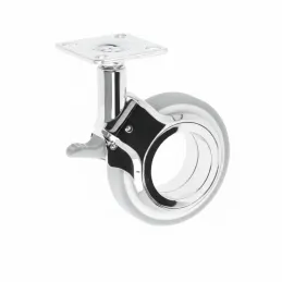 Roulettes de meuble avec frein NOVA / Chrome - gris