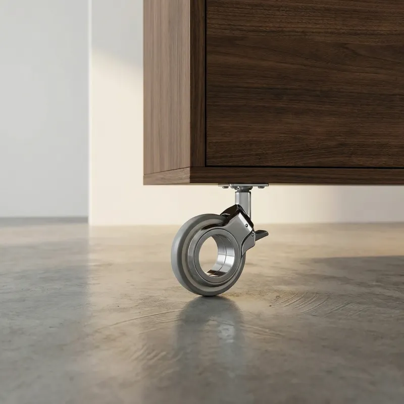 Roulettes de meuble avec frein NOVA / Chrome - gris