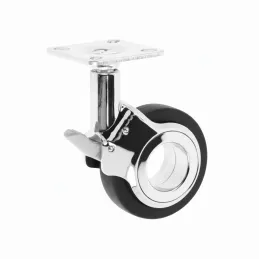 Roulettes de meuble avec frein NOVA / Chrome - Noir