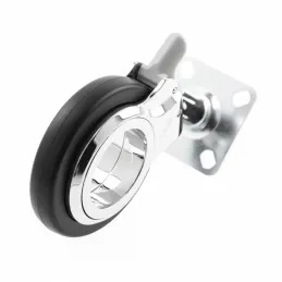 Roulettes de meuble avec frein NOVA / Chrome - Noir