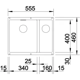 Évier en grès Blanco SUBLINE 500 U