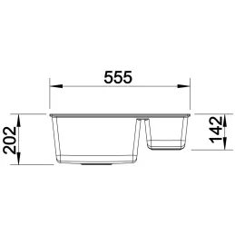 Évier en grès Blanco SUBLINE 340 / 160 U / gauche