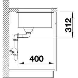 Évier en céramique Blanco SUBLINE 400 U