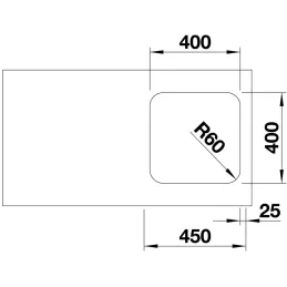 Évier en acier inoxydable Blanco SUPRA 340-U
