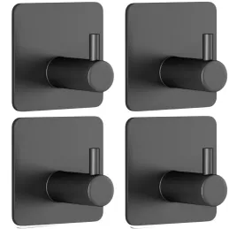 Lot de 4 crochets adhésifs SINO / Noir mat