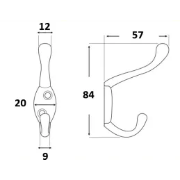 Porte-manteau LARRA L / Chrome mat